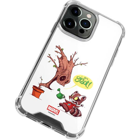 Marvel Rocket Raccoon and Groot Tall Tails iPhone 14 Pro Clear Case